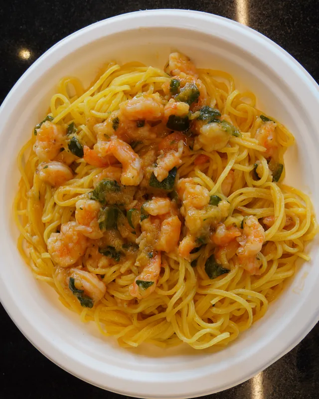 Tagliolini con gamberi e zucchine di Butta Giù